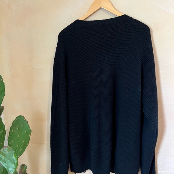 Helmut Lang Black V-Neck Sweater